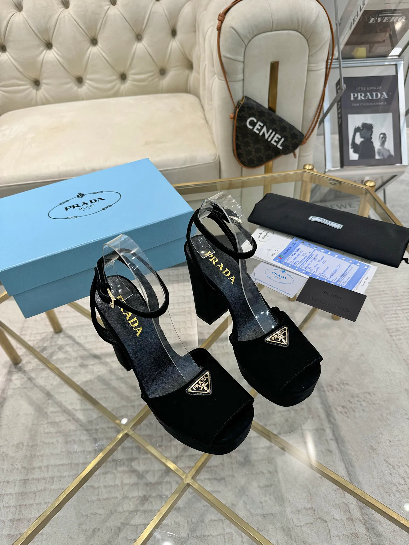 👟👟Ex-factory price 600👟👟 (imitation leather bottom-20) New arrival 👉Ready stock👈Remove the original board and make a 1:1 replica‼ ️The highest version ✅ Prada's early spring catwalk hot style 😘The latest spring style Thick heel square toe water platform series (genuine leather outsole) (simulated leather sole) A must-have for goddesses, super beautiful on the feet 👉The upper is made of imported original sheep leather, soft and textured, lining + foot pads, imported sheepskin lining, breathable and comfortable, private model water platform, heel, water platform 4M, heel height 13M Code number 35M-39M (34 40 41 42 43 is custom-made and cannot be returned or exchanged)